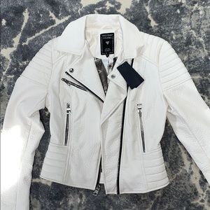 White faux leather jacket